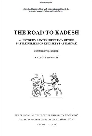 Hittites  Hetyci ... - William J. Murnane - The Road to Kadesh, A Histor...the Battle Reliefs of King Sety I at Karnak 1990.jpg
